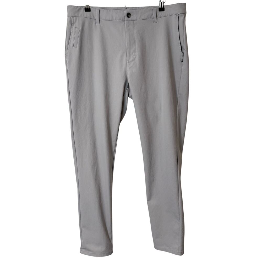 Vuori Men's Cascade Tech Chino Pant Light Grey 36 Stretch Commuter Office Golf